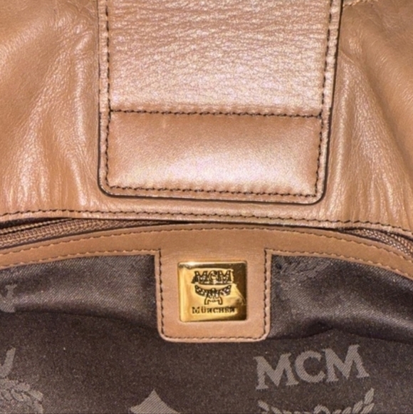 MCM Visetos Brown Leather Hobo Bag With COA - Picture 9 of 16